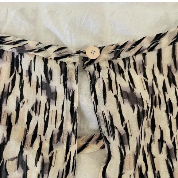 Rebecca Taylor Mirage silk  Black and beige Sleeveless Cut Out Blouse - Picture 7 of 12